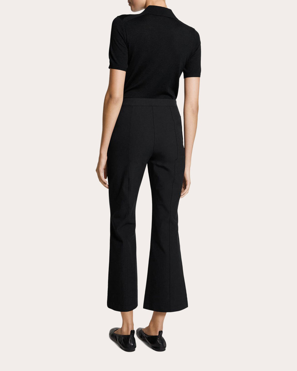 Stretch Cotton Seamed Crop Kick Pants