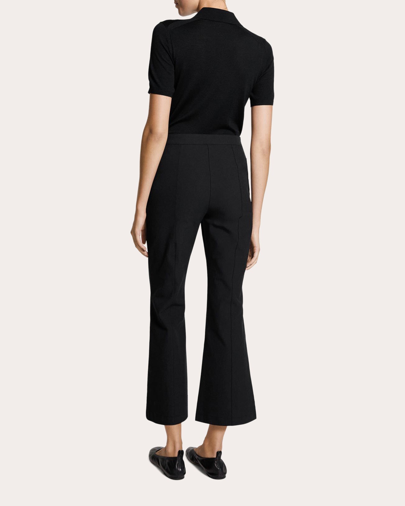 Stretch Cotton Seamed Crop Kick Pants