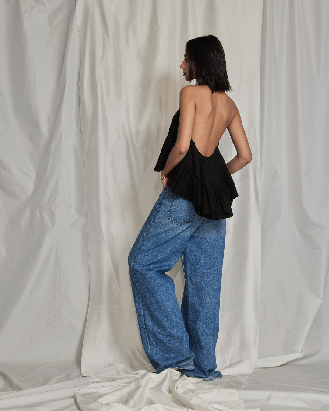 Winston Poplin High-Low Halter Top