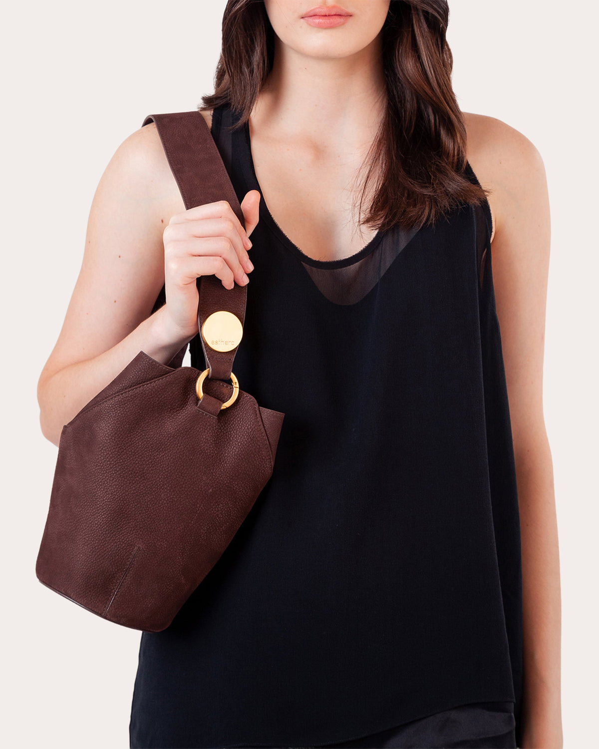 9PM Suede Maxi Bucket Bag