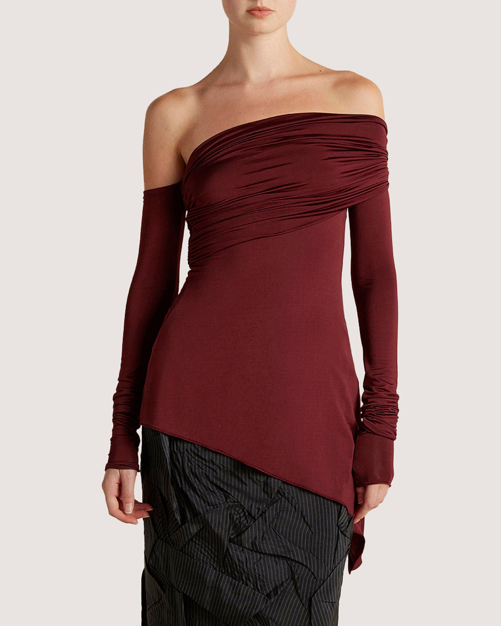 Jersey Draped Asymmetric Top