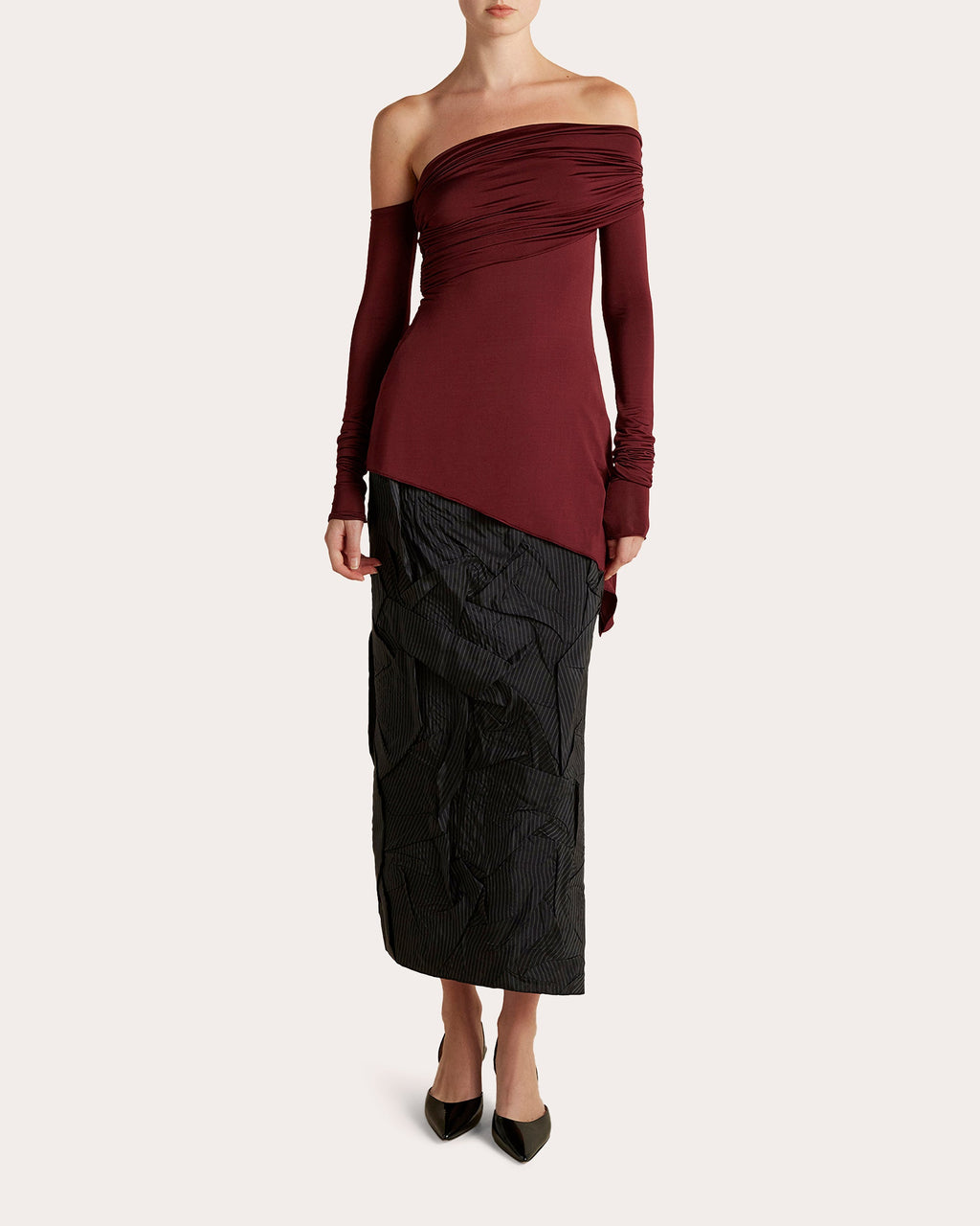 Jersey Draped Asymmetric Top