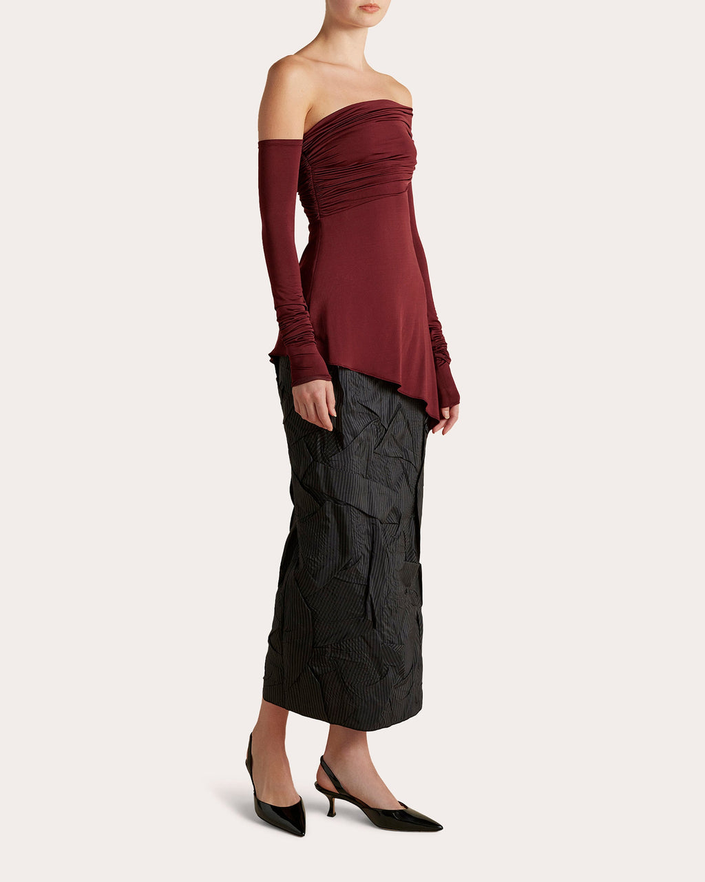 Jersey Draped Asymmetric Top