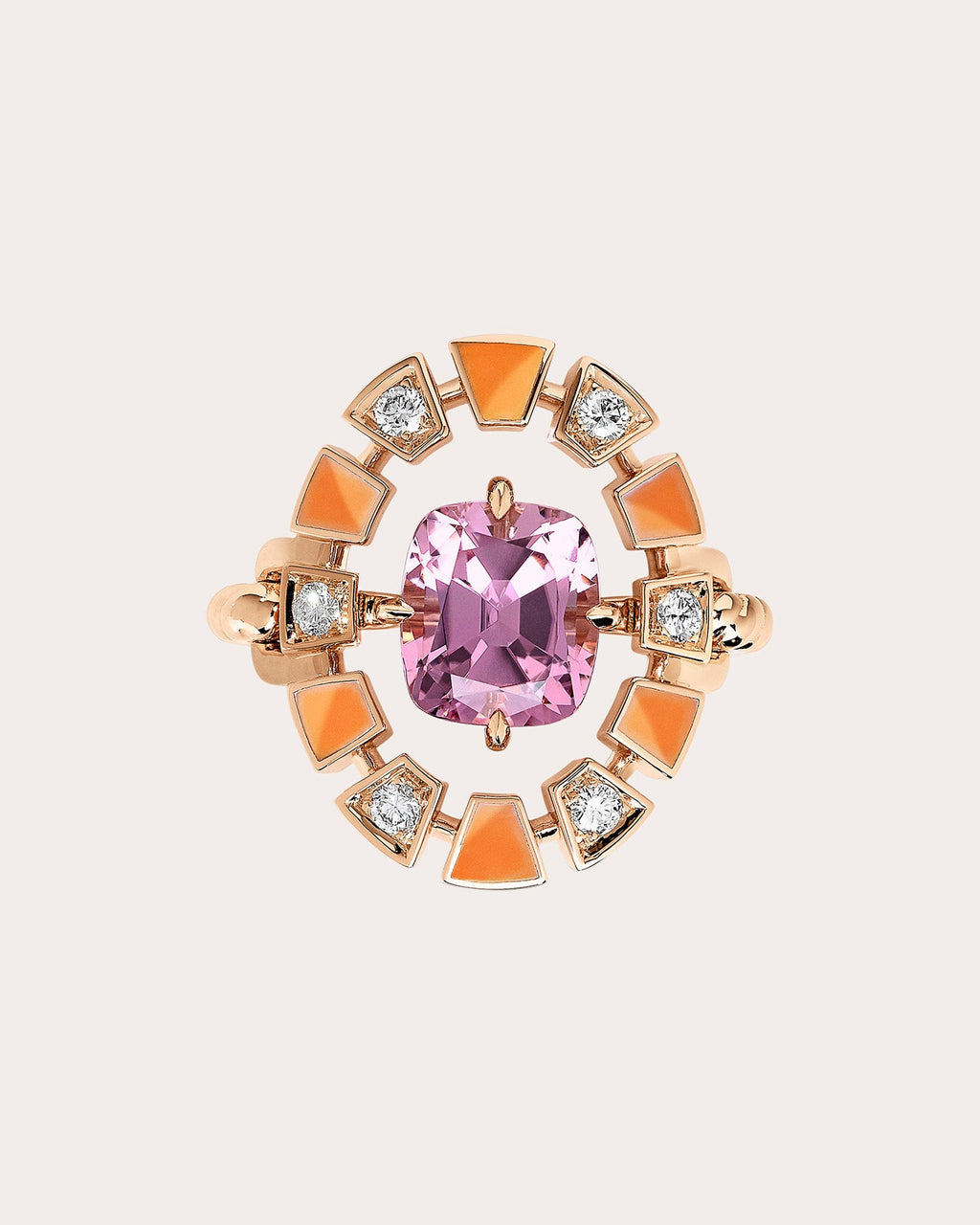 Pink Tourmaline & Diamond Frame Halo Ring