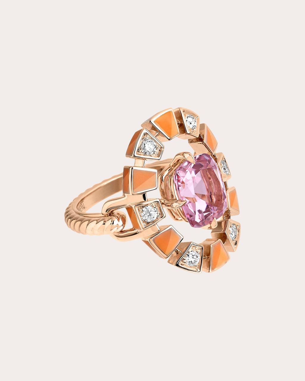 Pink Tourmaline & Diamond Frame Halo Ring