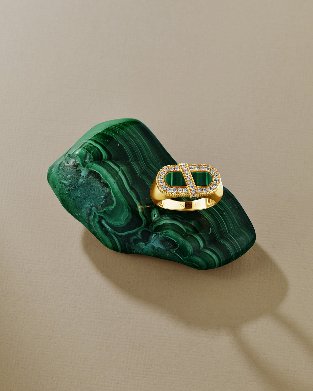 Emerald & Malachite Vitamin Pink Energy Ring