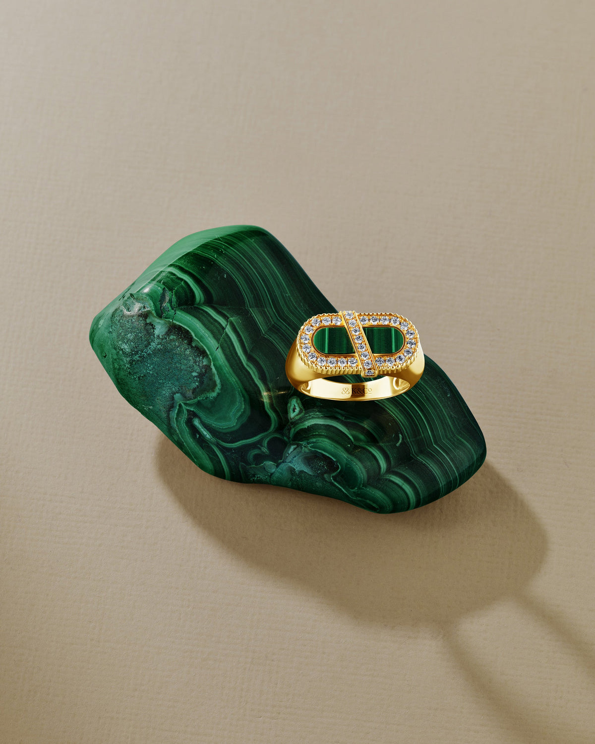Emerald & Malachite Vitamin Pink Energy Ring