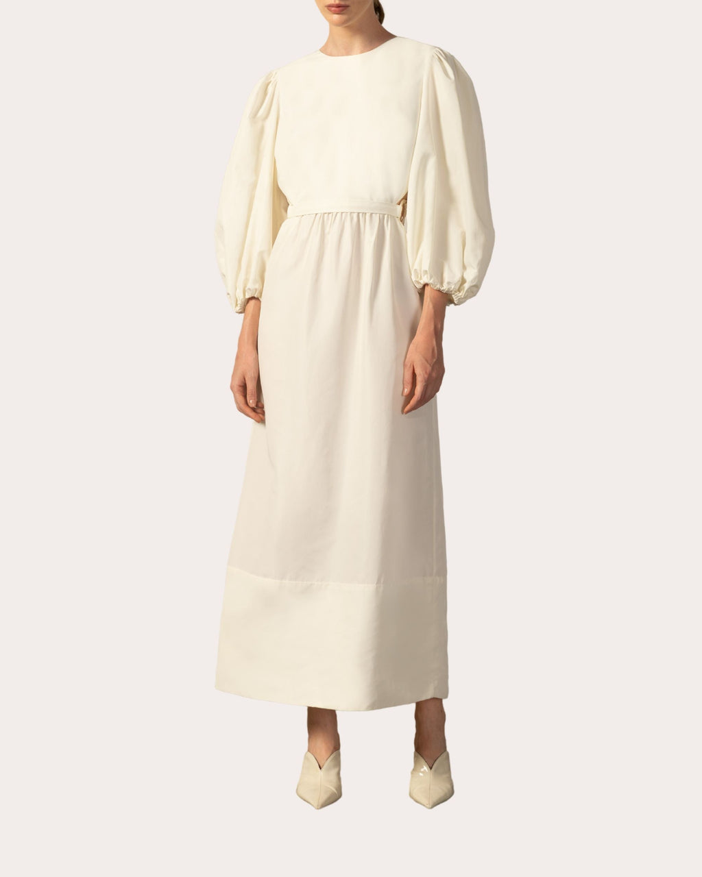 Gathered Open Back Maxi Dress