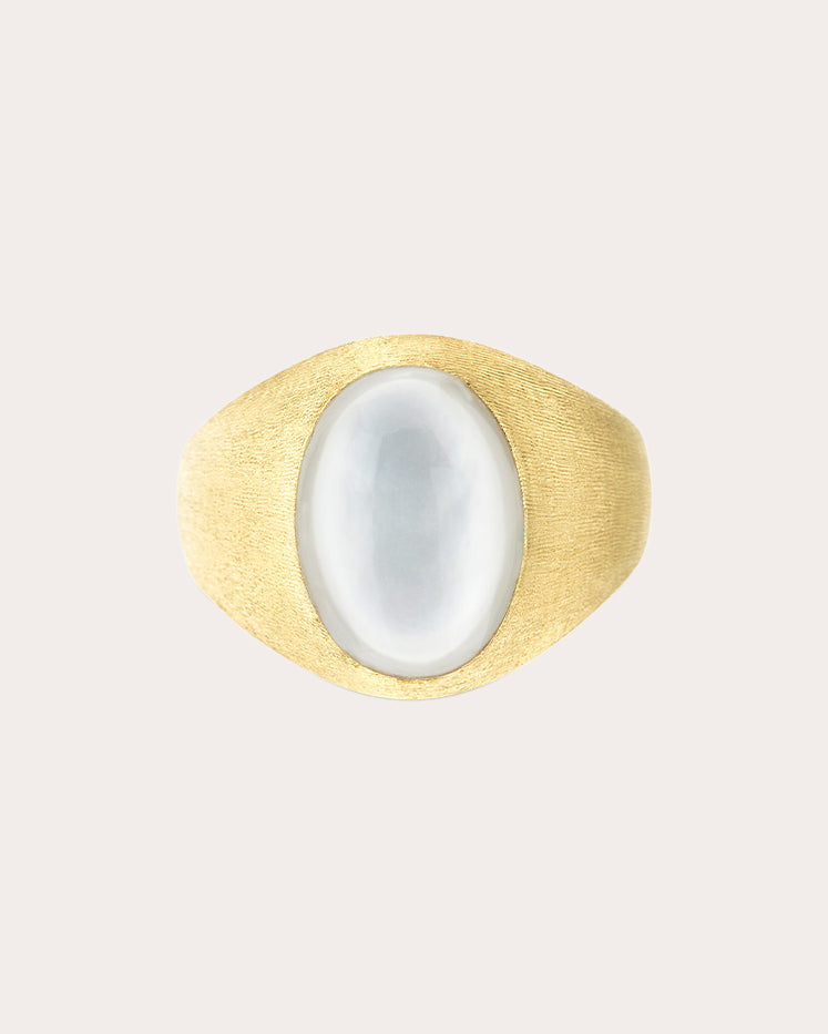 Mother of Pearl & 18k Gold Small Dolce Vita Ring