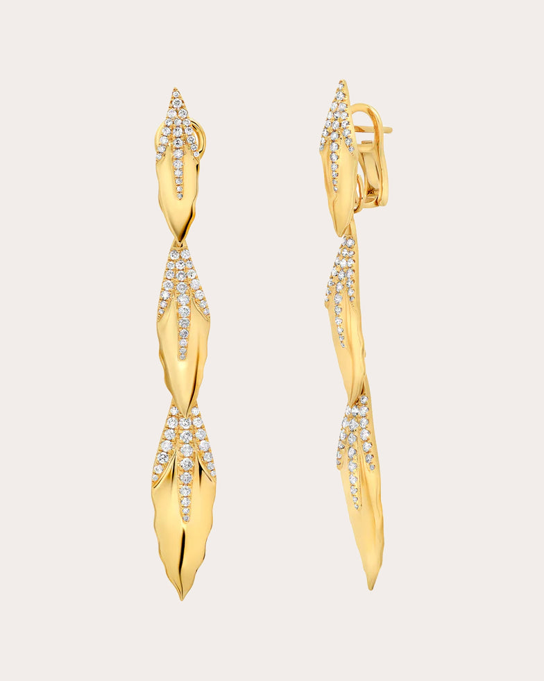 Diamond & 18k Gold Árvore Convertible Earrings