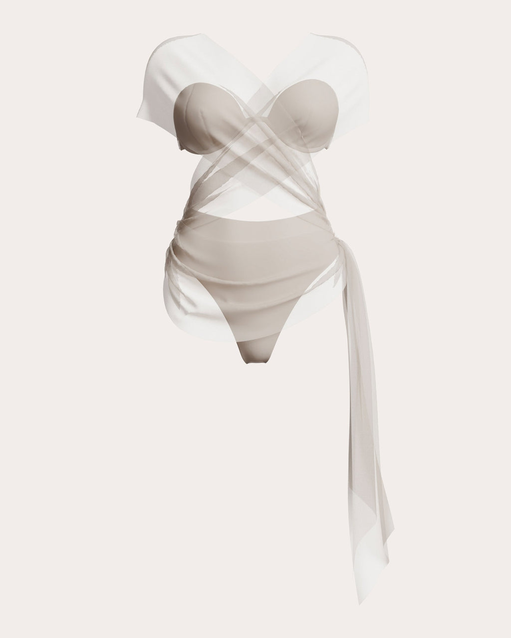 Andes Gathered Mesh Cutout One-Piece