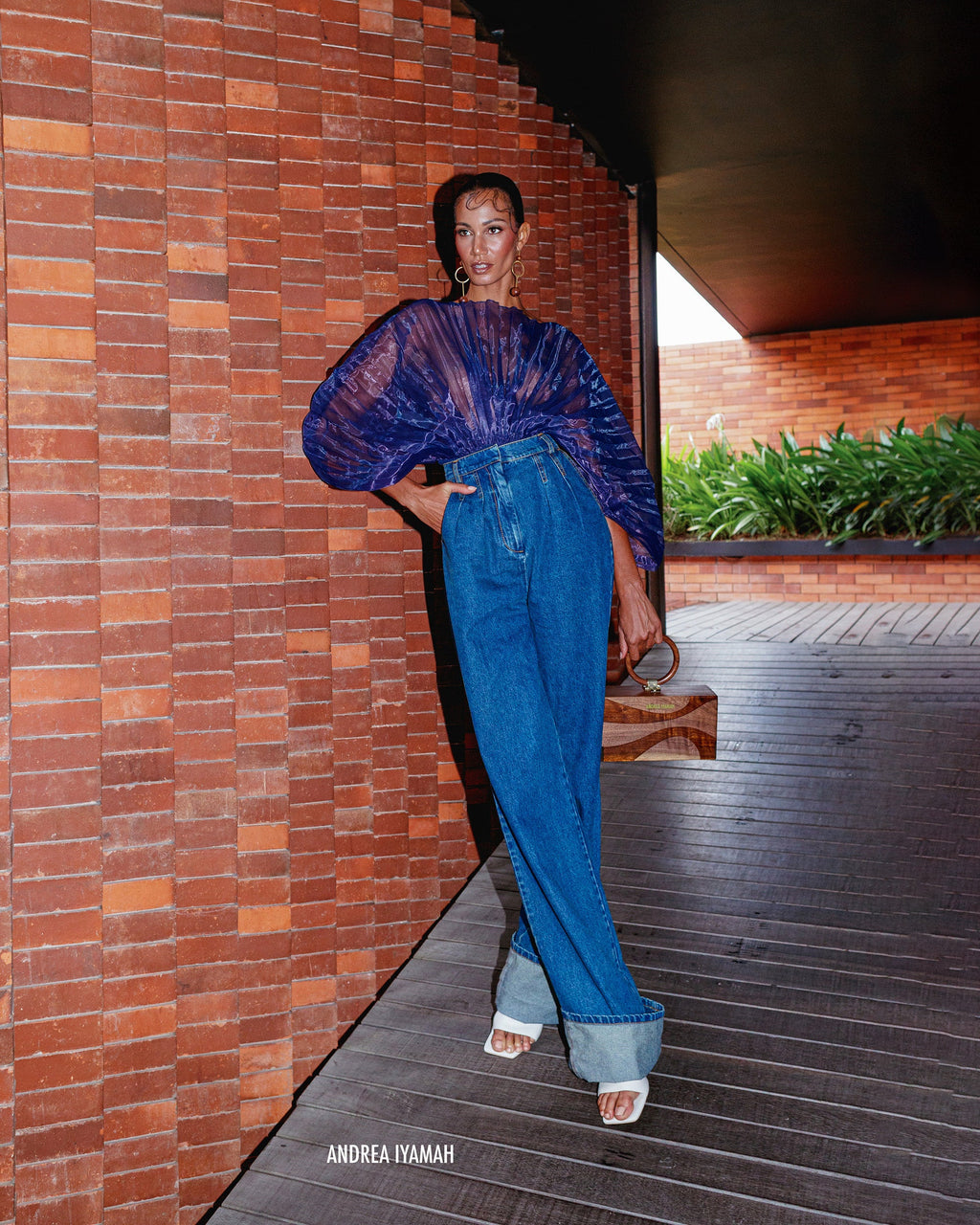 Nevy Pleated High-Rise Jeans