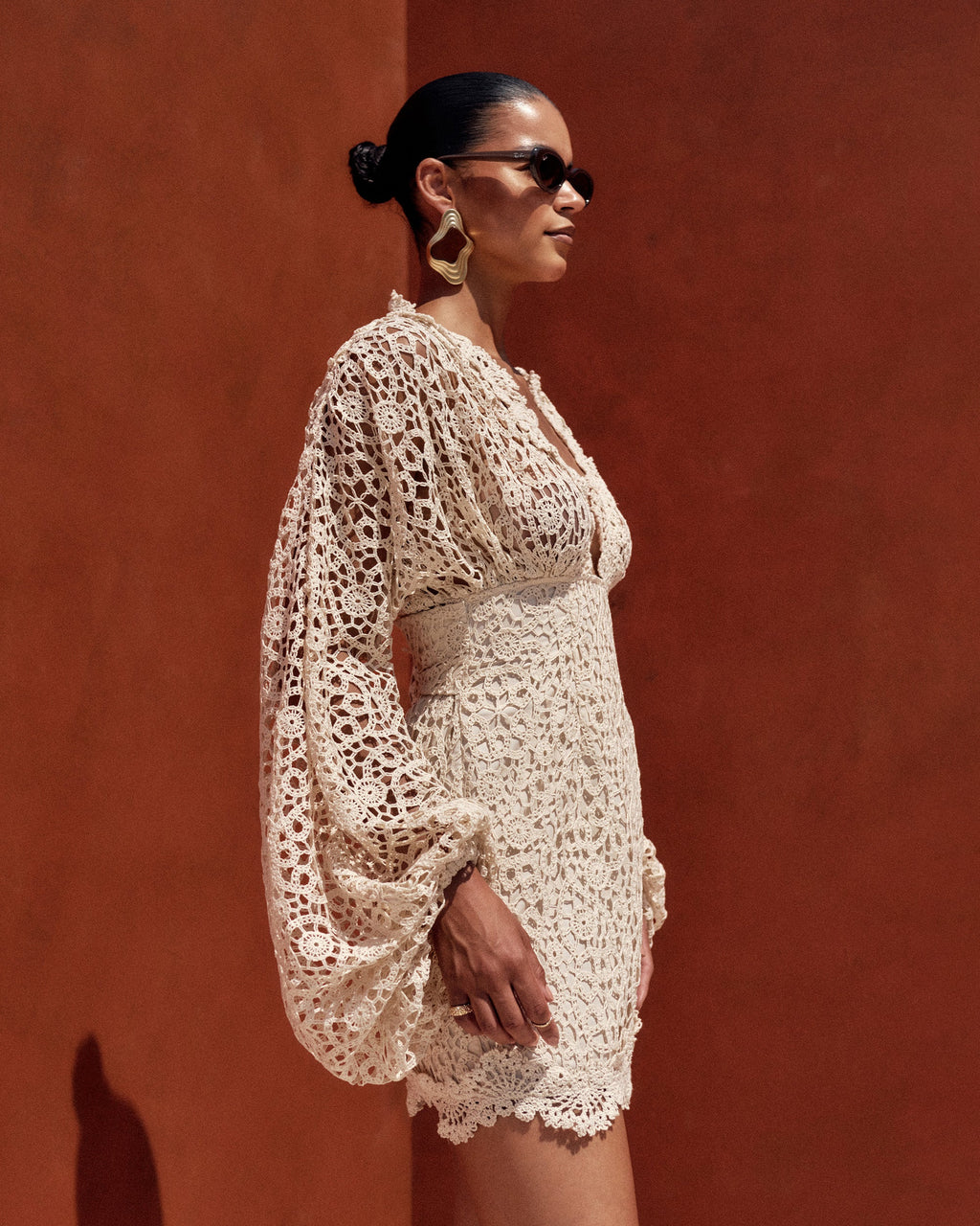 Dani Crocheted Lace Corset Mini Dress