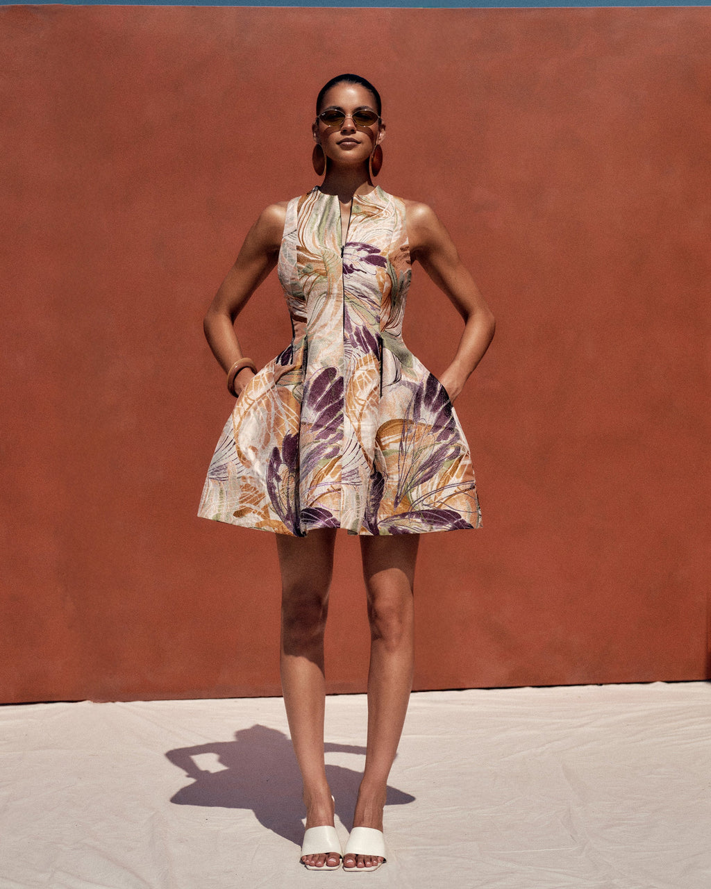 Venti Vibra Jacquard Pleated Mini Dress