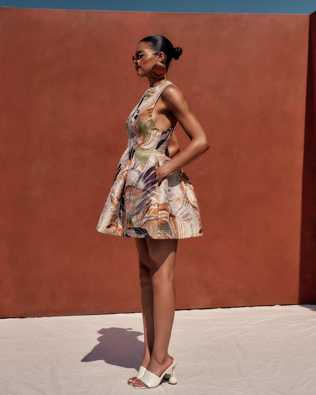 Venti Vibra Jacquard Pleated Mini Dress