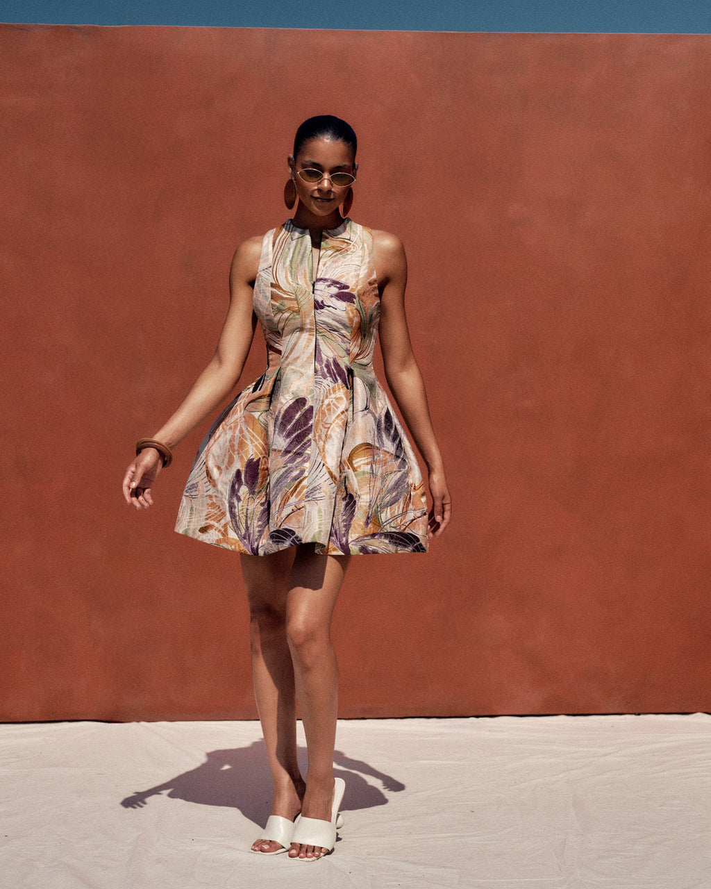 Venti Vibra Jacquard Pleated Mini Dress