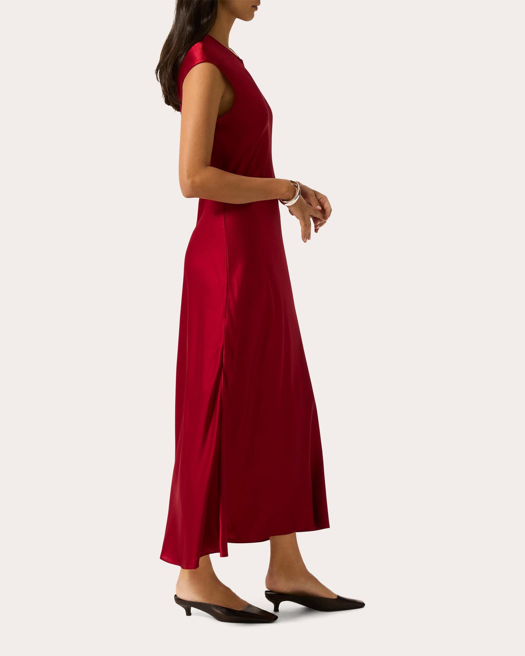 Silk Charmeuse Bias-Cut Slip Dress