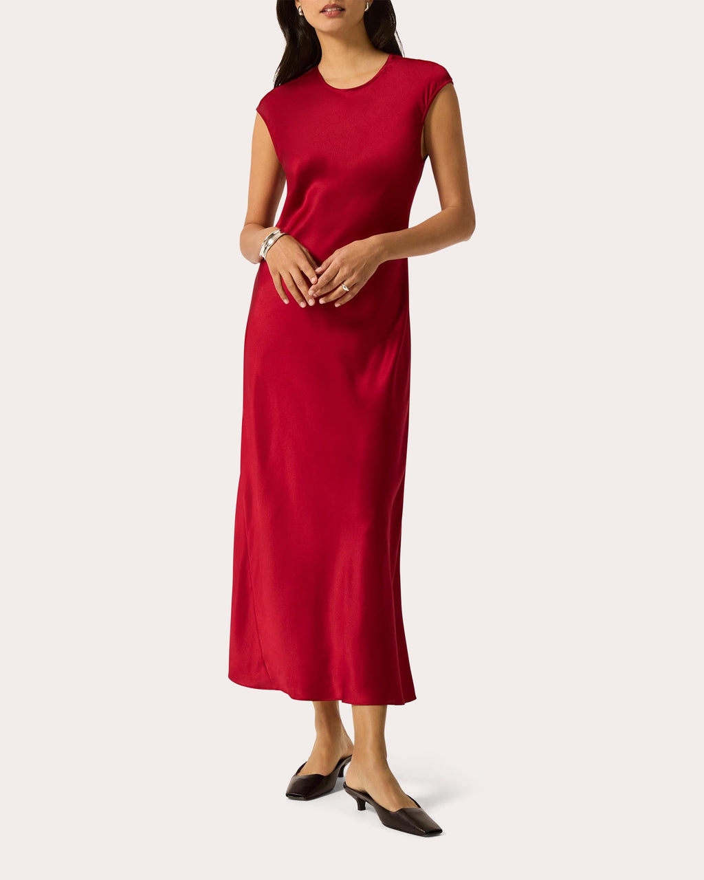 Silk Charmeuse Bias-Cut Slip Dress