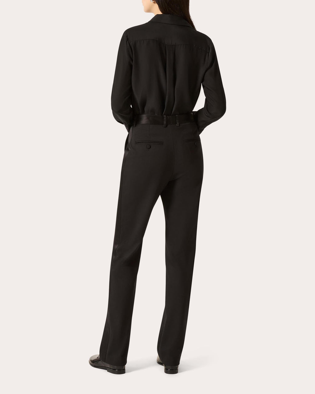 Seasonless Wool Silk-Trim Tuxedo Trousers