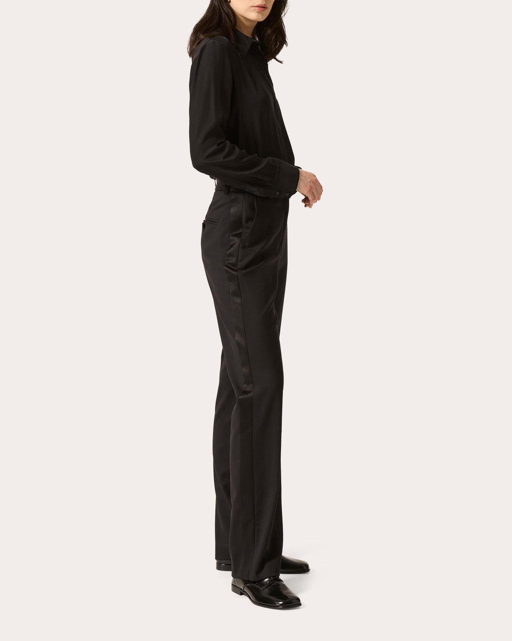 Seasonless Wool Silk-Trim Tuxedo Trousers