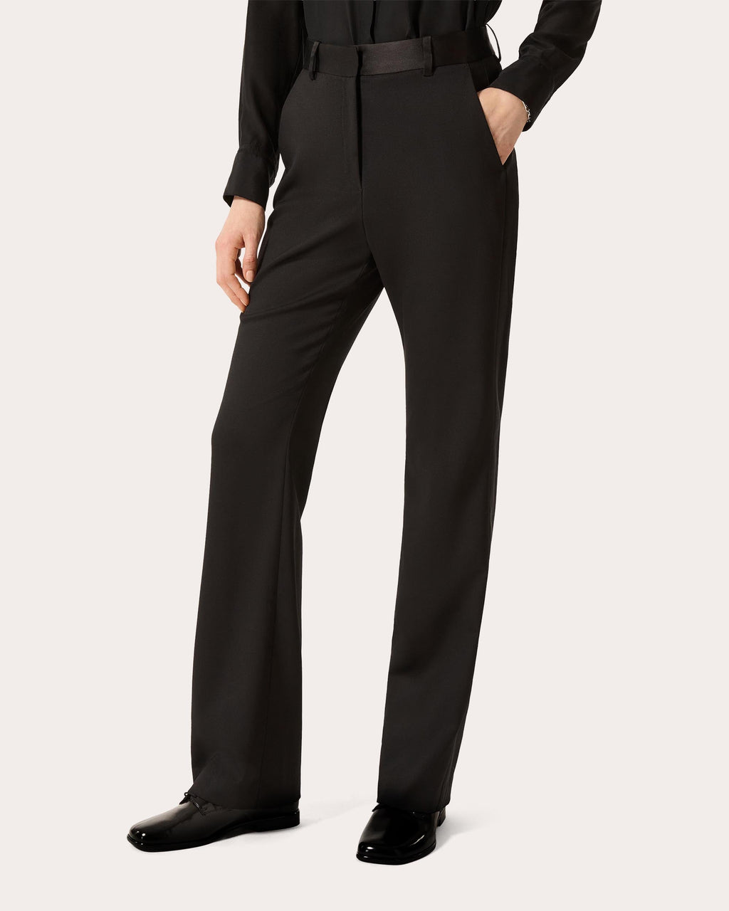 Seasonless Wool Silk-Trim Tuxedo Trousers