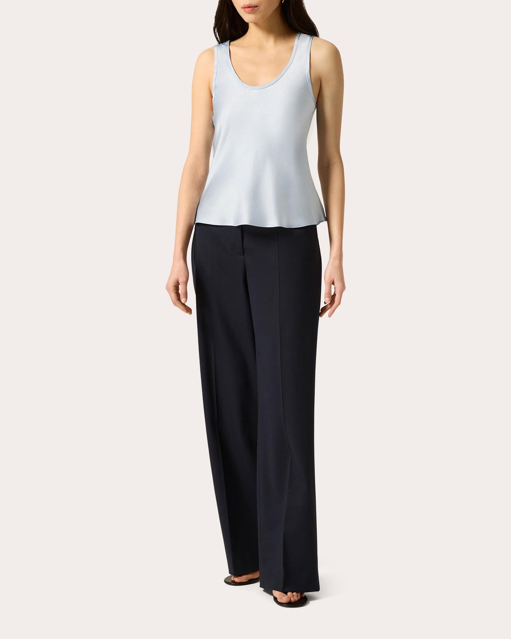 Silk Charmeuse Scoop Neck Tank Top