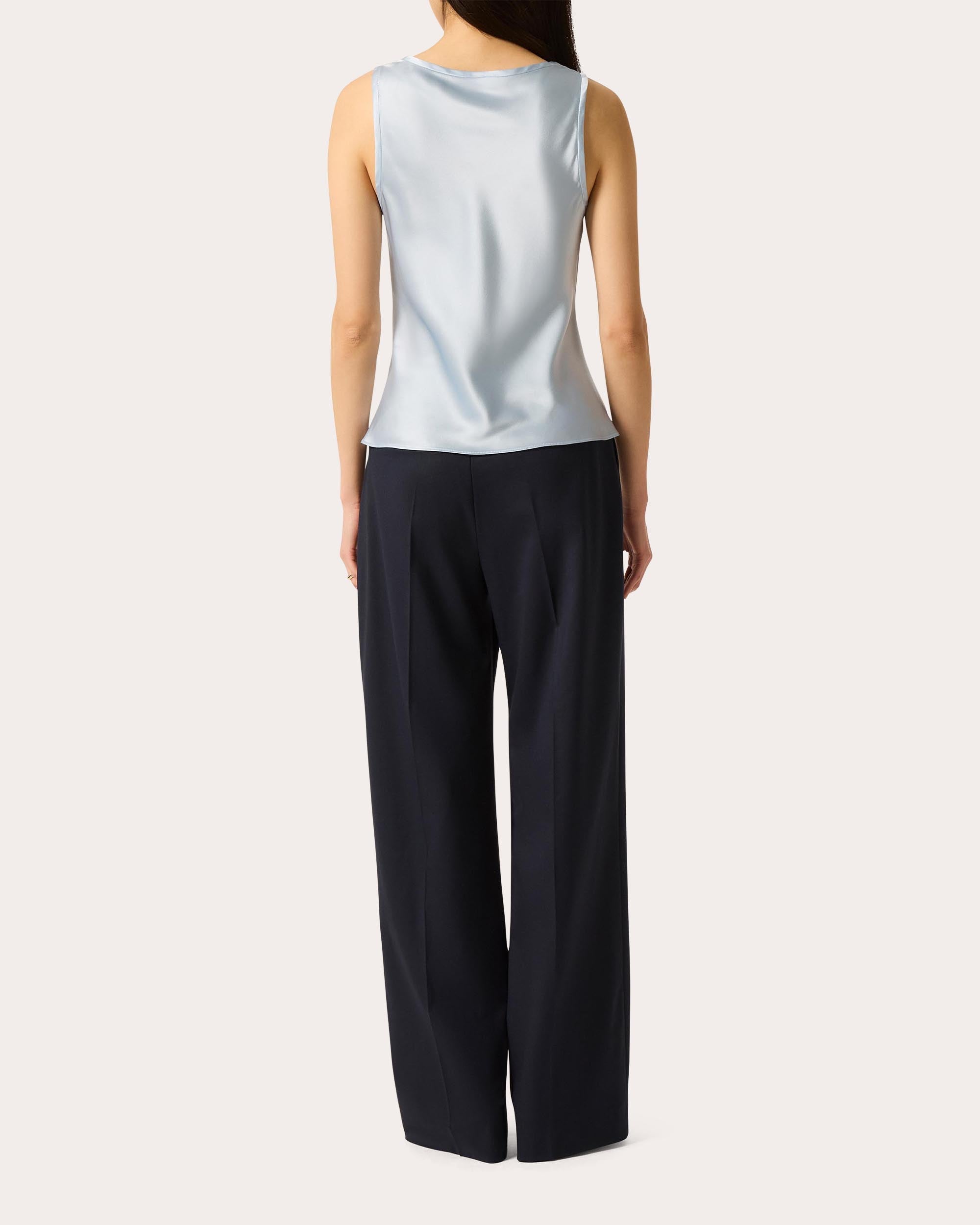Silk Charmeuse Scoop Neck Tank Top