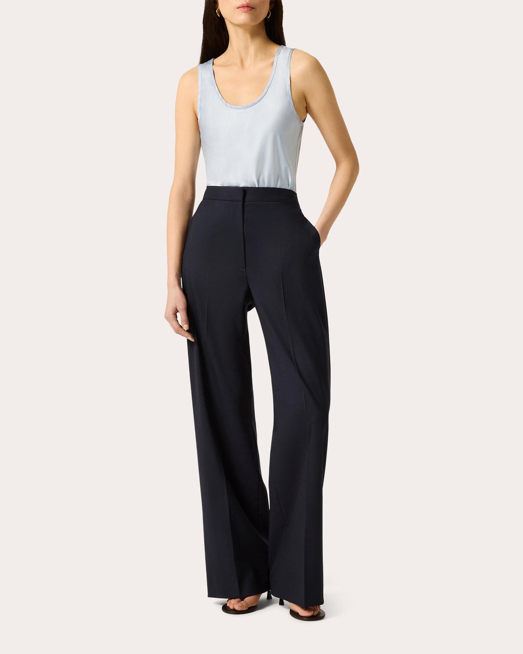 Silk Charmeuse Scoop Neck Tank Top