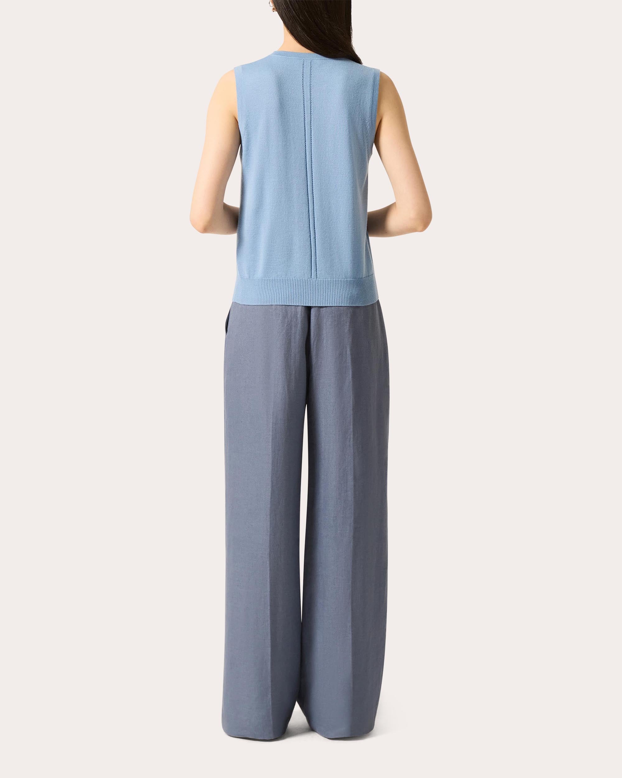Fine Knit Wool-Silk Sleeveless Top