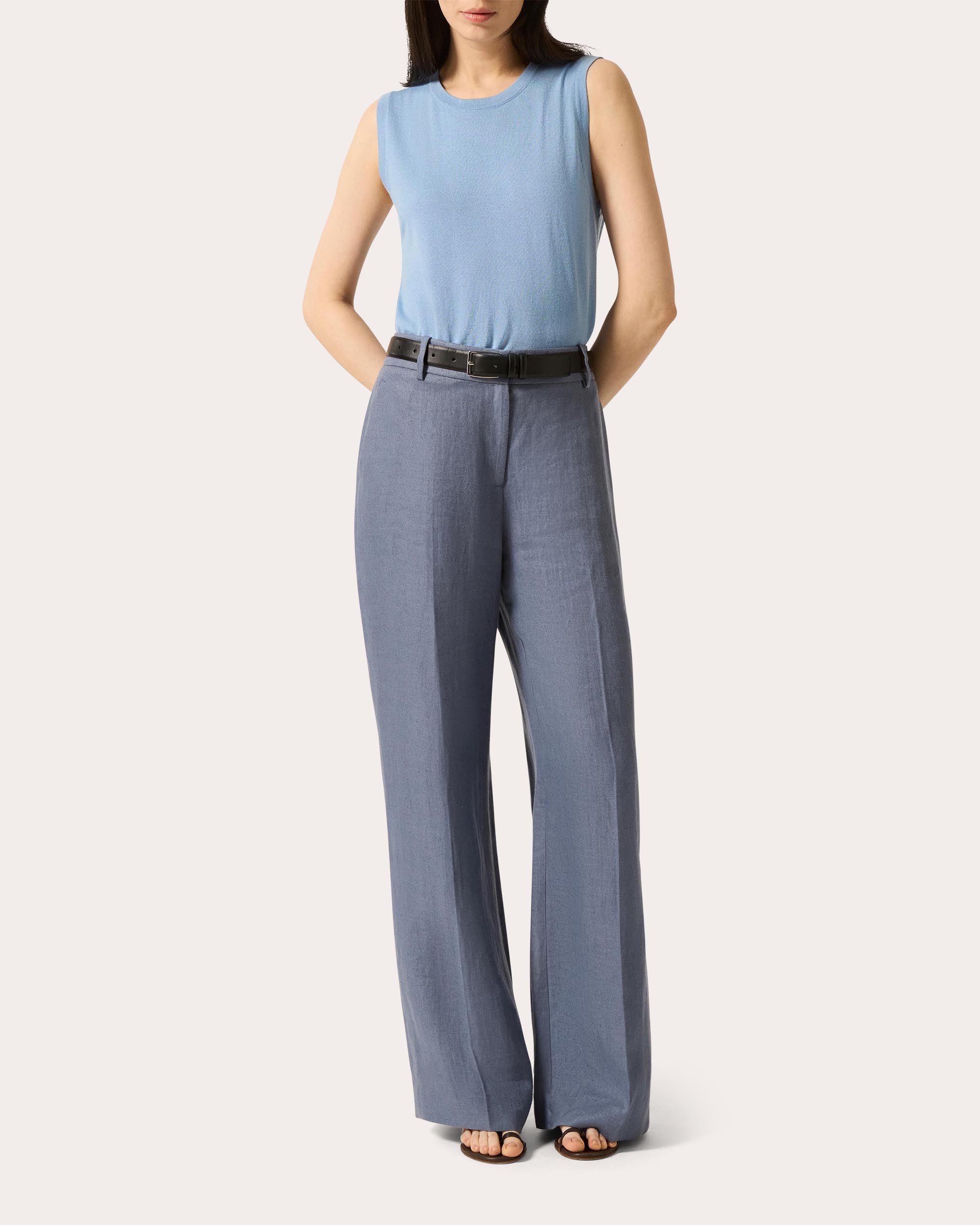 Fine Knit Wool-Silk Sleeveless Top