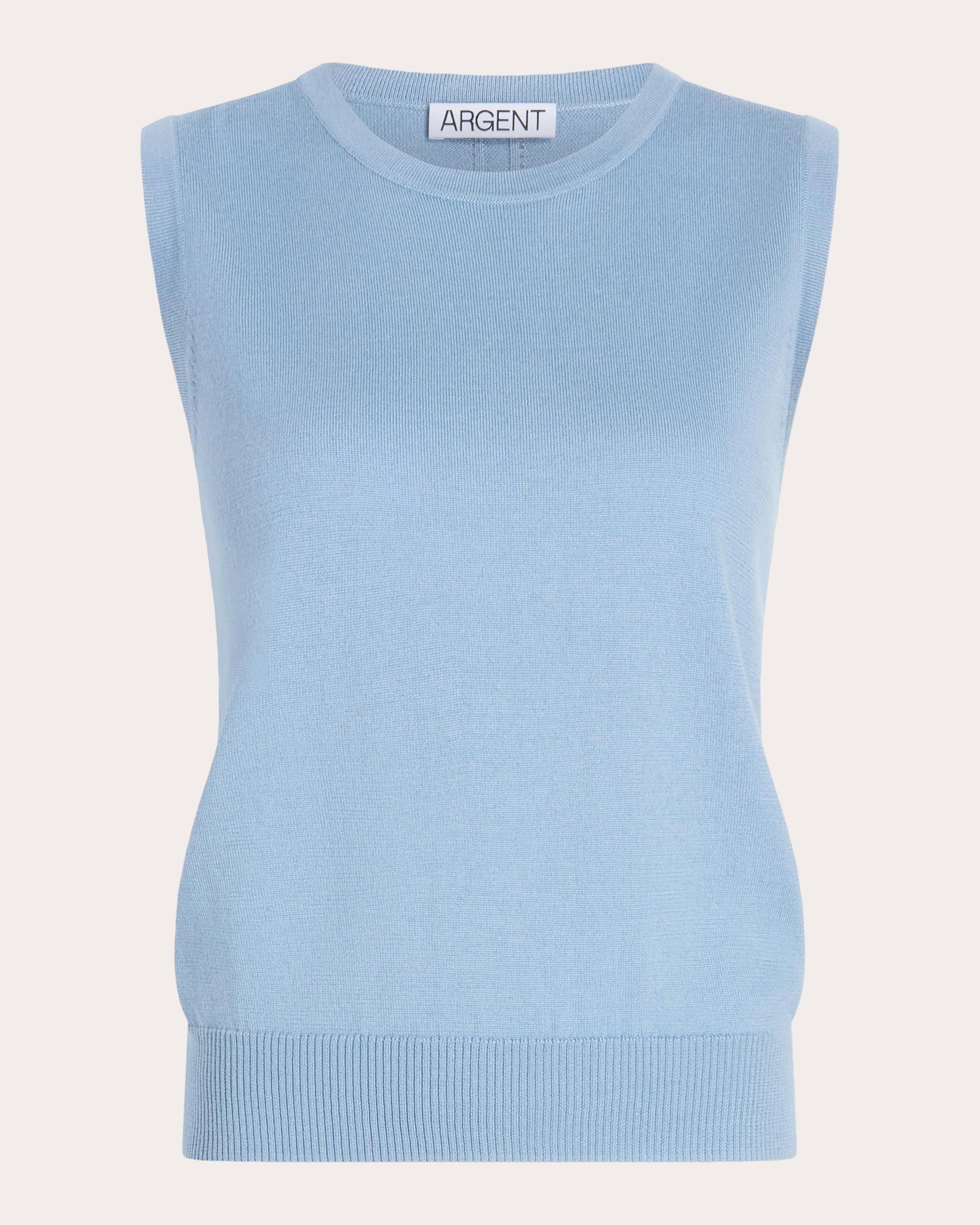 Fine Knit Wool-Silk Sleeveless Top