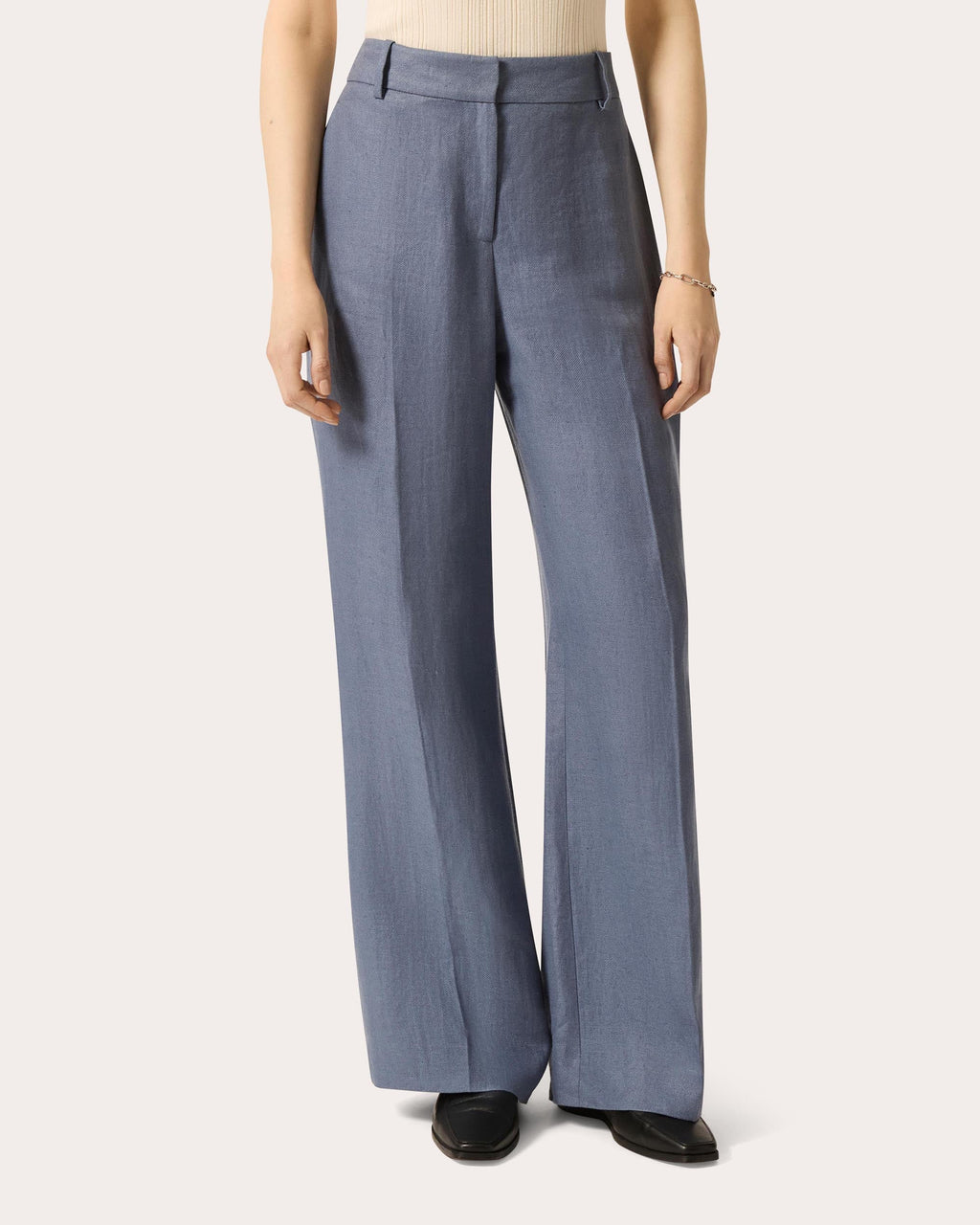 Soho Basket Weave Linen Creased Trousers