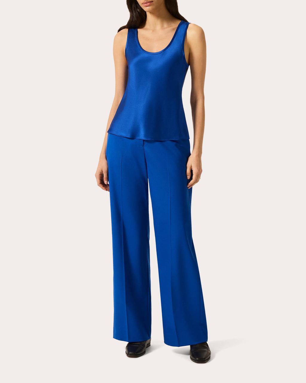 Silk Charmeuse Scoop Neck Tank Top