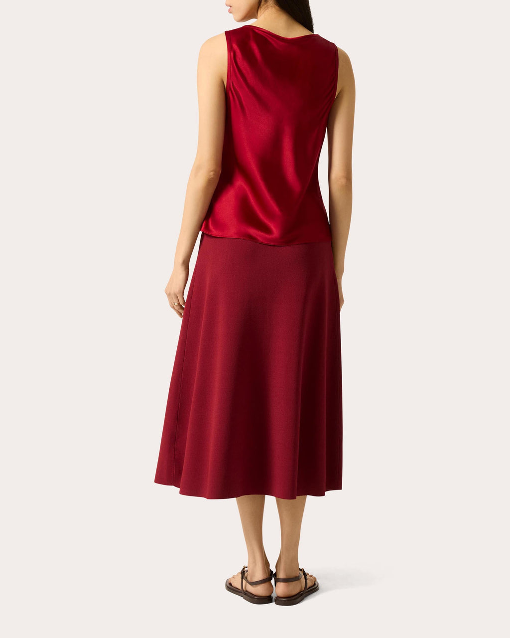 Silk Charmeuse Scoop Neck Tank Top