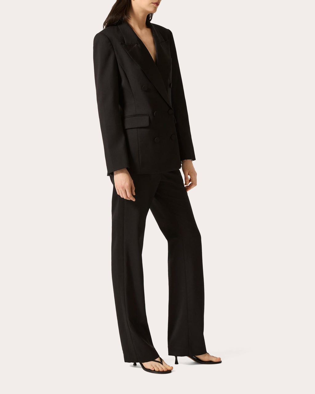 Seasonless Wool Silk-Lapel Tuxedo Blazer