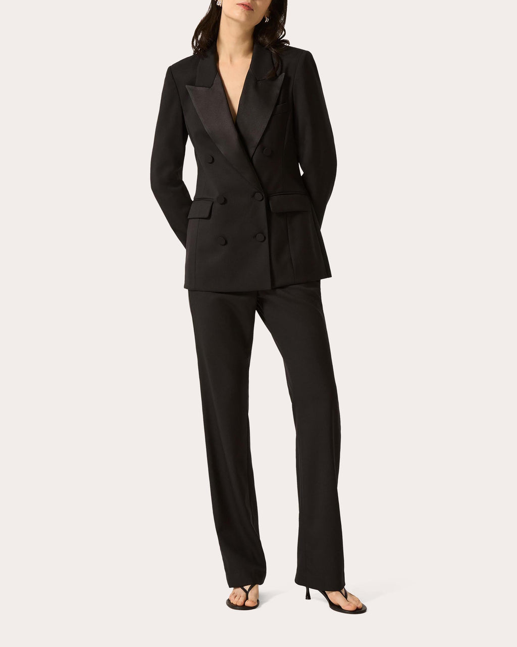 Seasonless Wool Silk-Lapel Tuxedo Blazer