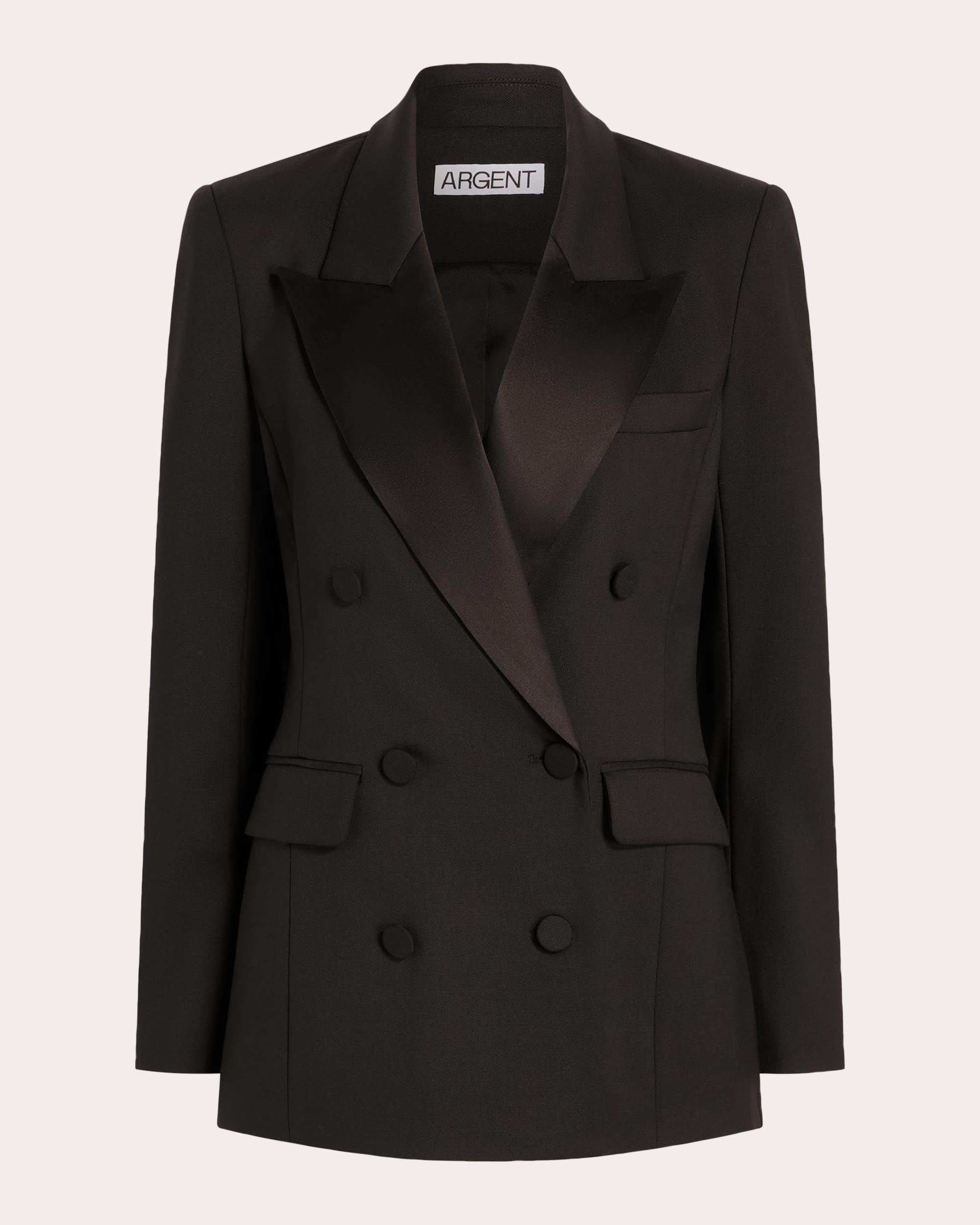 Seasonless Wool Silk-Lapel Tuxedo Blazer