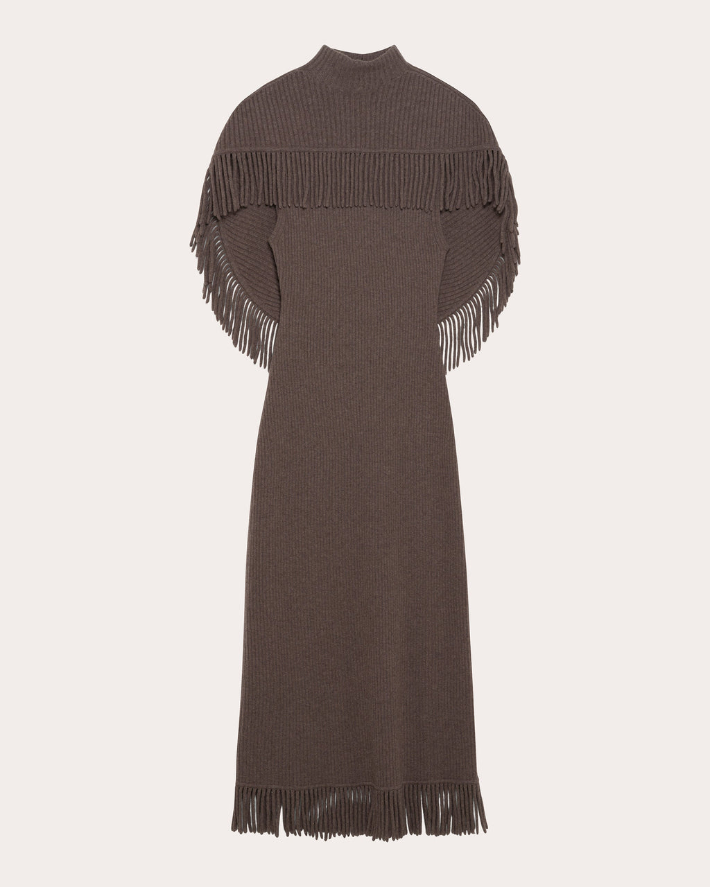 Jordan Wool Knit Fringe Midi Dress