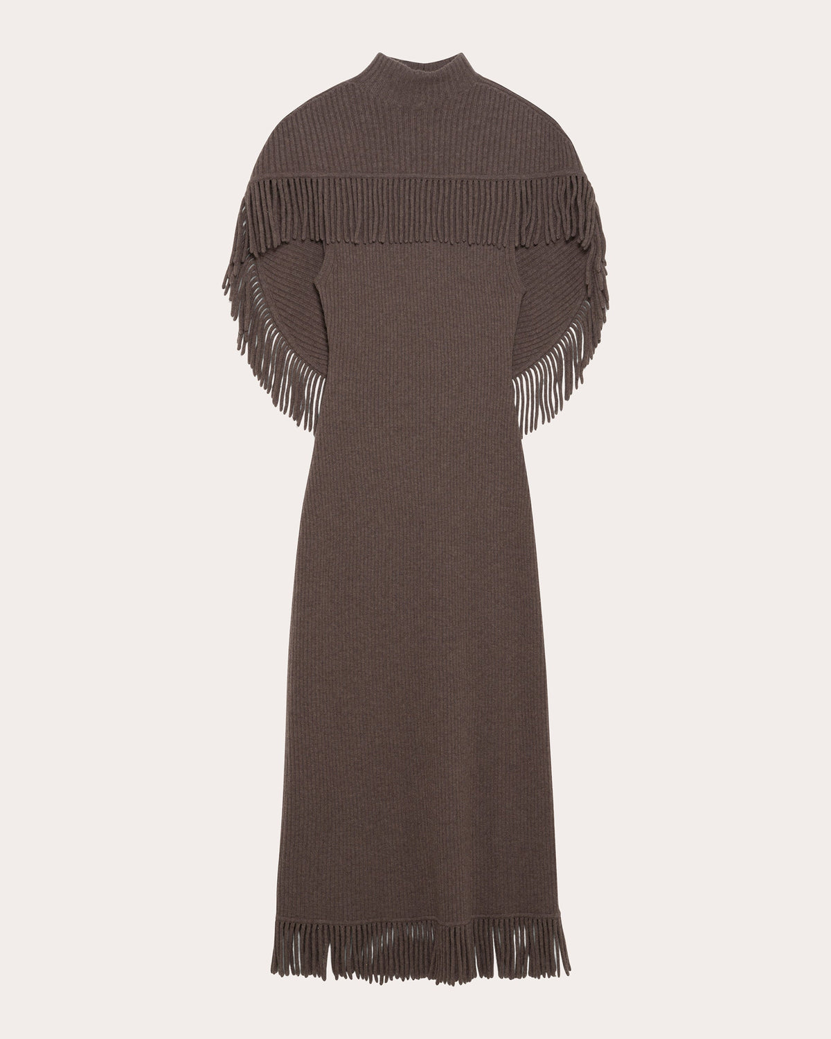 Jordan Wool Knit Fringe Midi Dress