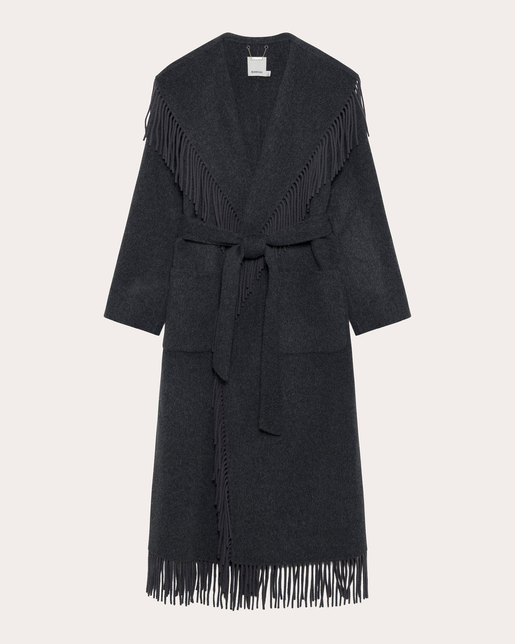 Carrie Fringe Wool Wrap Coat