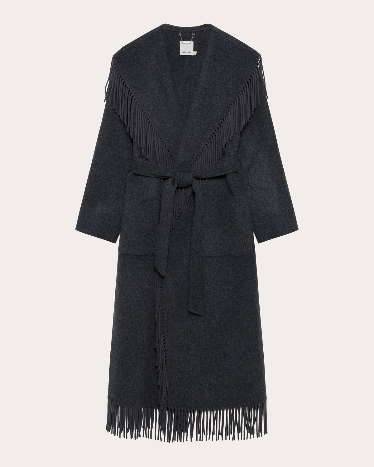 Carrie Fringe Wool Wrap Coat