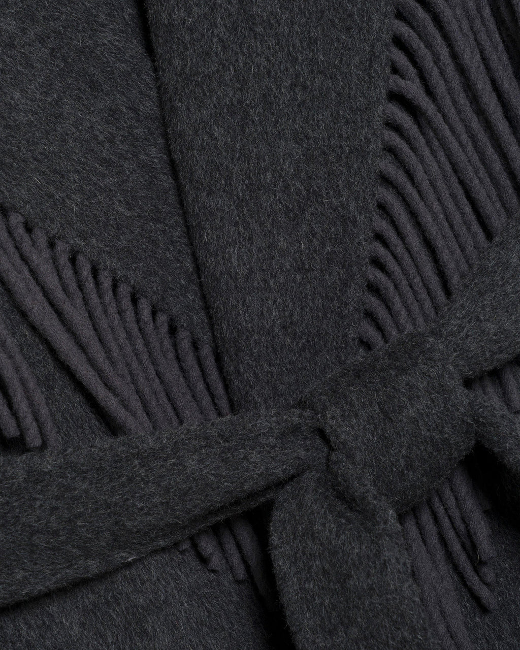 Carrie Fringe Wool Wrap Coat