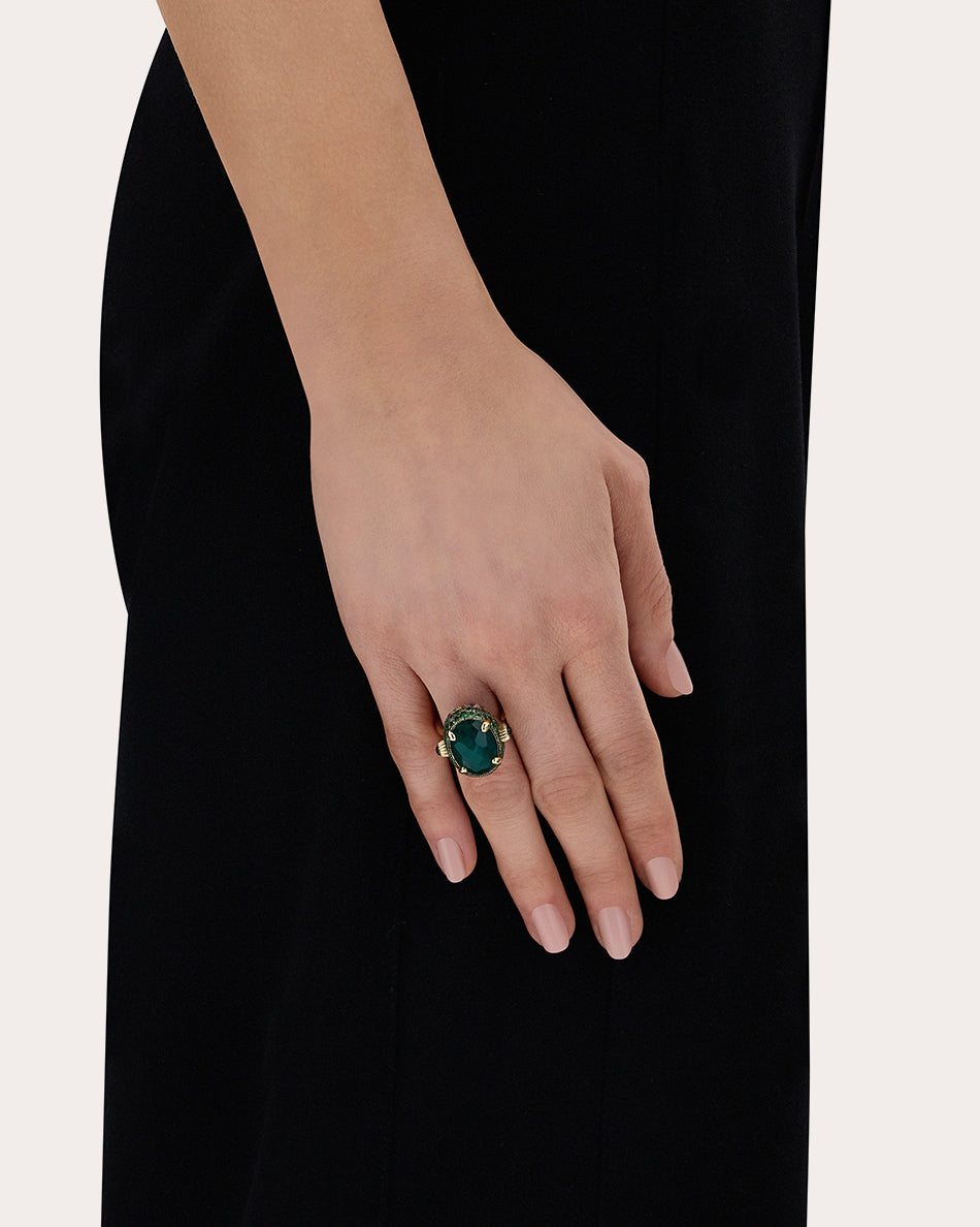 Labradorite & Amethyst 18k Gold Reversible Ring