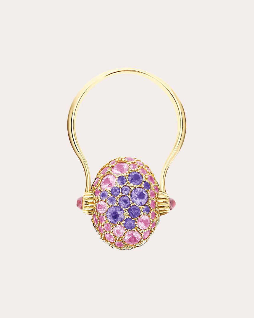 Labradorite & Amethyst 18k Gold Reversible Ring