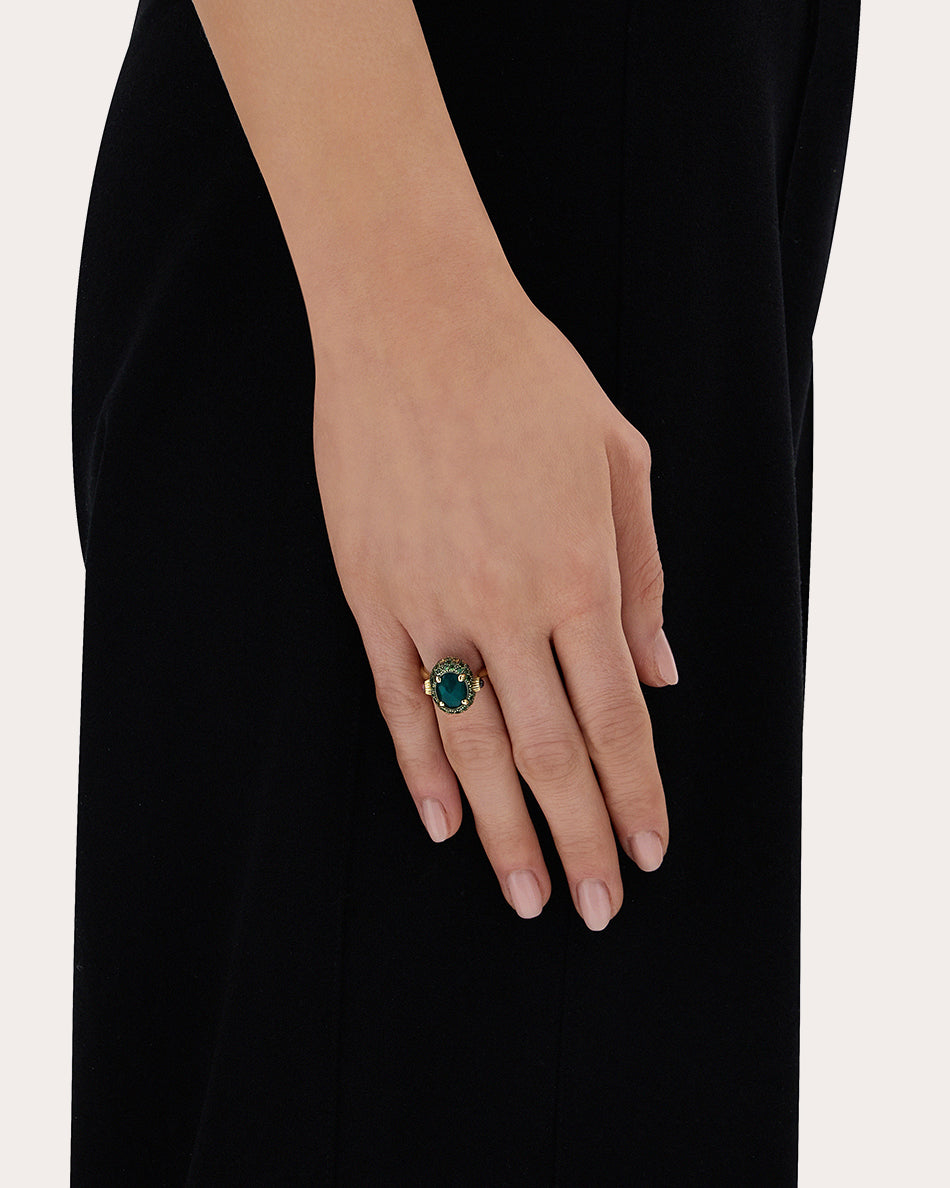 Labradorite & Amethyst 18k Gold Reversible Ring