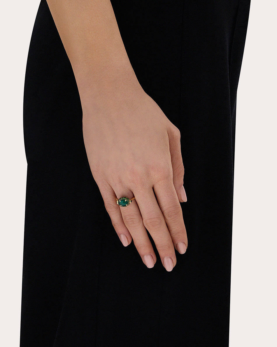 Labradorite & Amethyst 18k Gold Reversible Ring