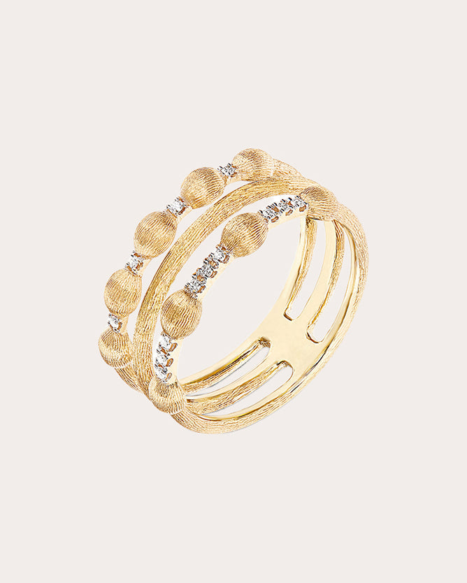 Diamond & 18k Gold Élite Triple-Band Ring