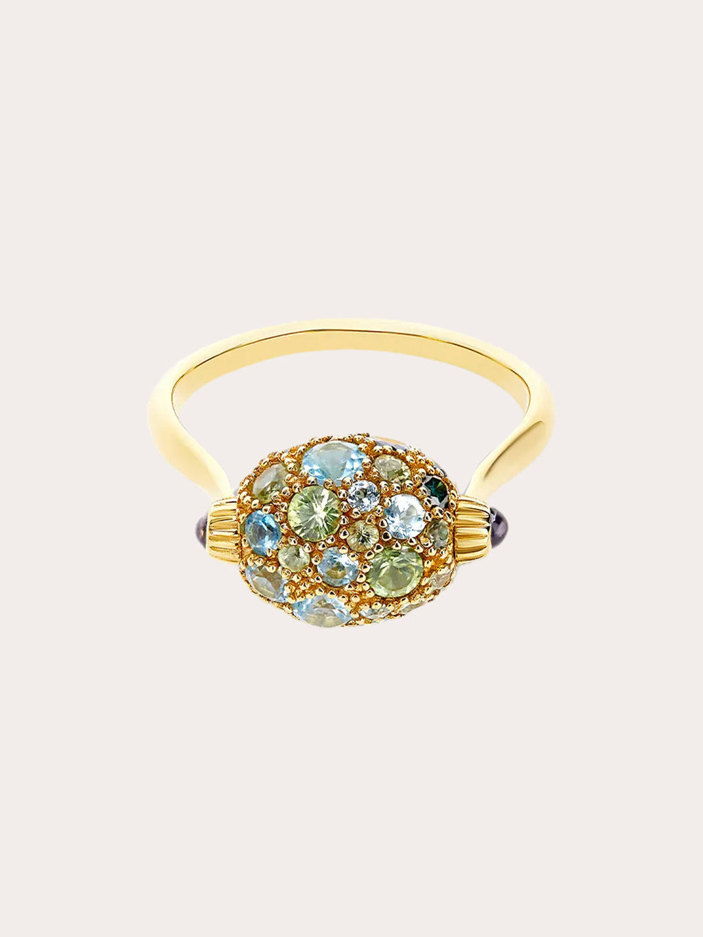Sapphire & Blue Topaz 18k Gold Reversible Ring