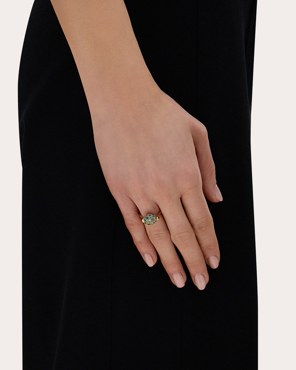 Sapphire & Blue Topaz 18k Gold Reversible Ring