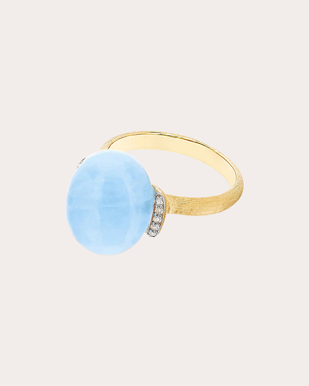 Aquamarine & Diamond 18k Gold Large Azure Ring